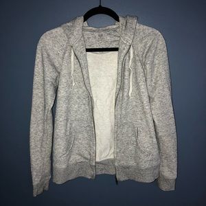 Uniqlo grey zip-up hoodie